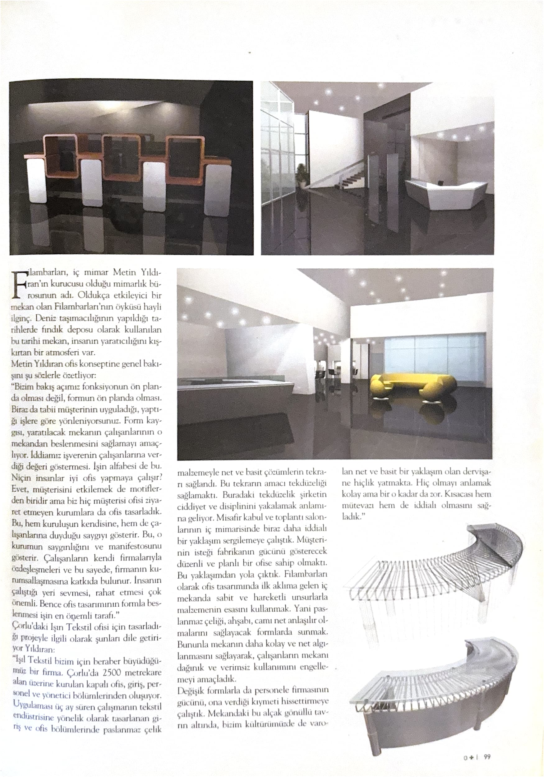 An office brought to life through geometric forms, page 2